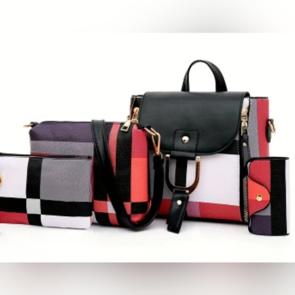 Fashion trend Striped Plaid Bag Set - Picture 1 of 5